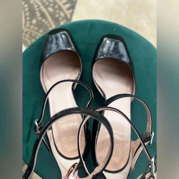 Kurt Geiger patent leather block heel pumps double ankle strap  size 7.5 (38) - Picture 4 of 7